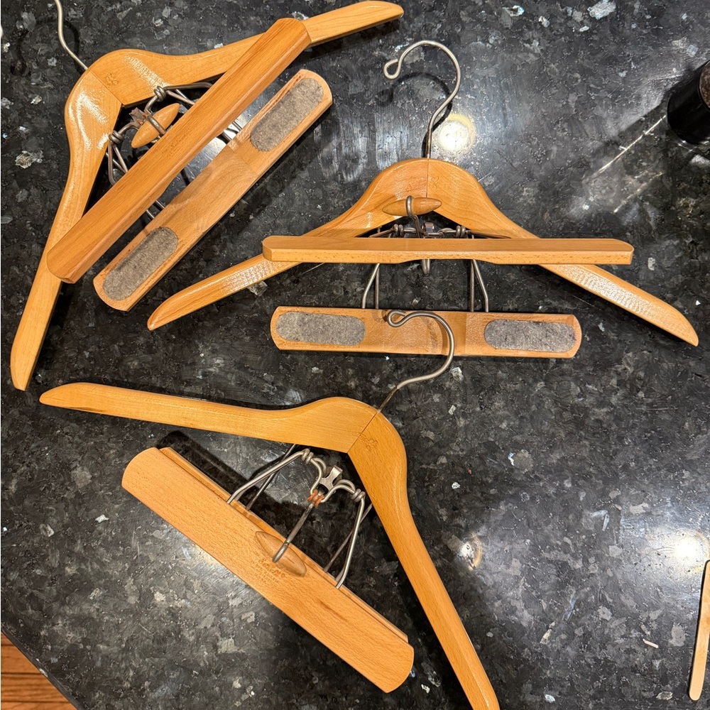 Set of Setwell Wooden Suit Hangers